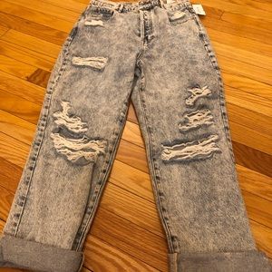 Pacsun high rise straight denim ripped jeans